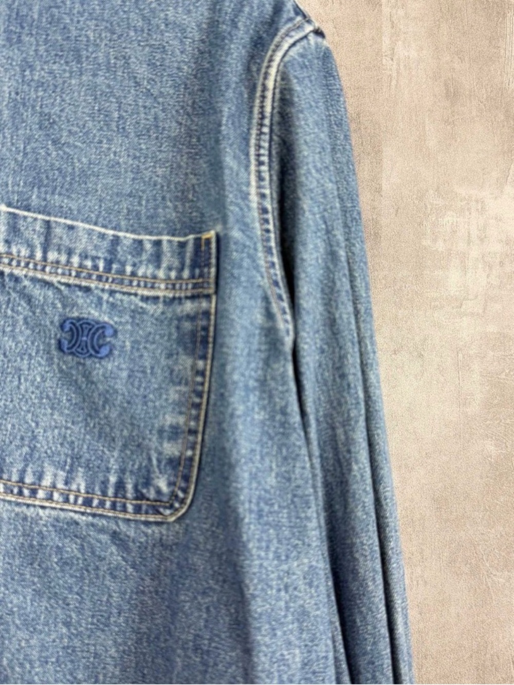 🚩steal Celine Light Blue Denim Cropped Jacket - Picture 3 of 8